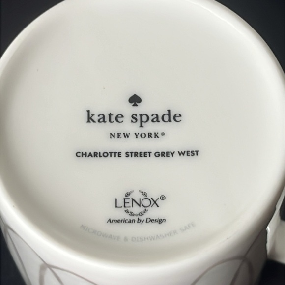 Kate Spade New York Lenox Charlotte Street Grey West Loops Pair of Mugs - Picture 7 of 7